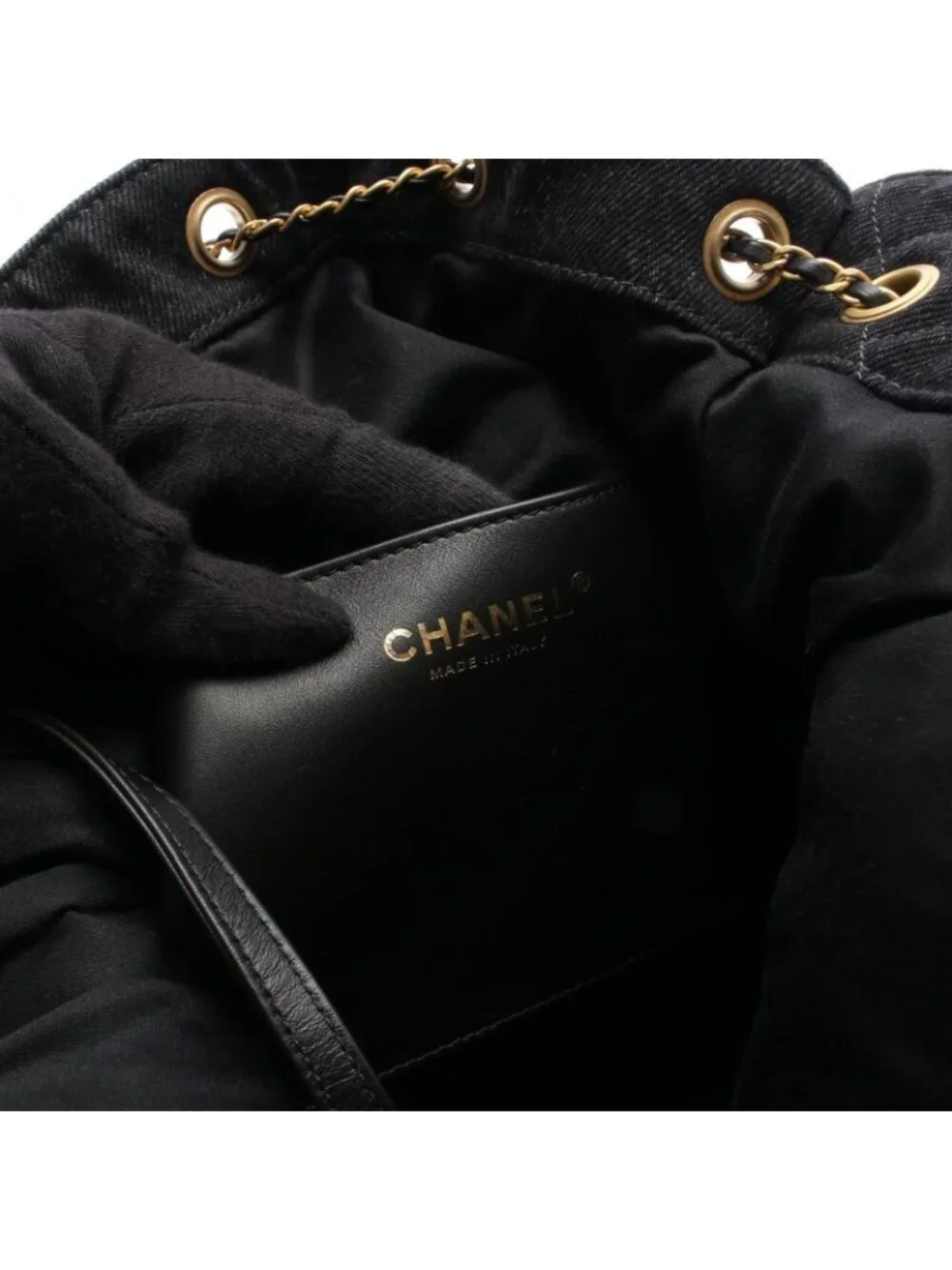 Chanel Shoulder Bag 25 Large Shopping Denim Black